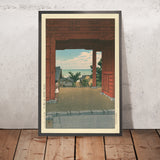 Tamon Temple at Hamahagi in Boshu by Hasui Kawase, 1935