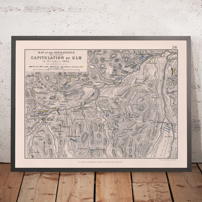 Battle Map of the Capitulation of Ulm in October 1805: Napoleonic Wars