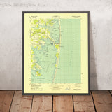 Old Map of Fenwick Island, Delaware by USGS, 1943 – Assawoman Bay, Ocean City & Bethany Beach