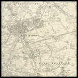 Mapa antiguo personalizado de Bloxwich 