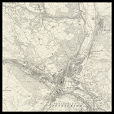 Mapa antiguo personalizado de Pontypridd 