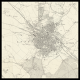 Mapa antiguo personalizado de Luton 
