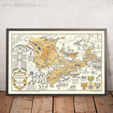 Old Map of New Brunswick, Nova Scotia & Prince Edward Island by Furse, 1963: Naval Battles, Exploration Routes