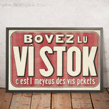 Vî Stok Vintage Drinks Advertising Poster, 1900