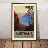 Póster de viaje de las Blue Mountains: The Blue Mountains, Nueva Gales del Sur, por James Northfield, 1930 