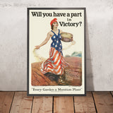Will You Have a Part in Victory? World War 1 Poster by James Montgomery Flagg, 1918