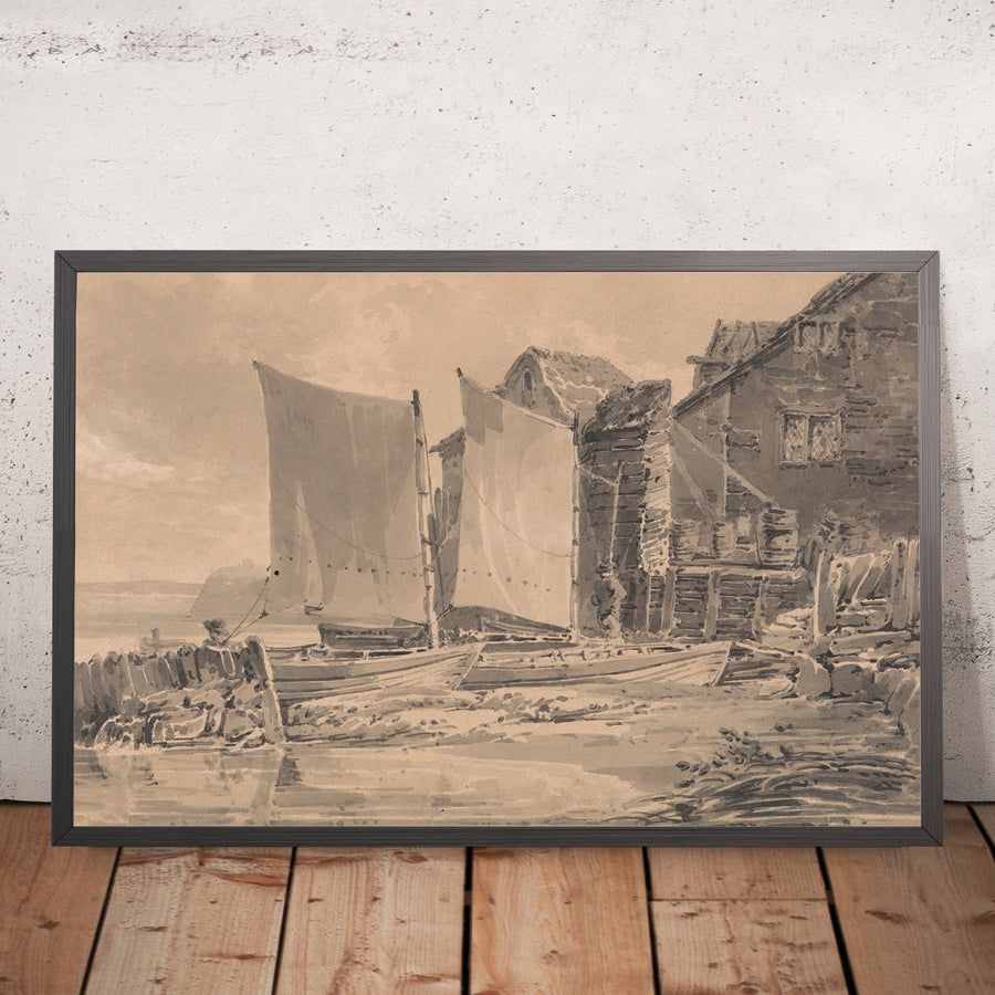 A framed image of Fisherman’s Cottage, Dover by Turner (Alternative Names) 1790