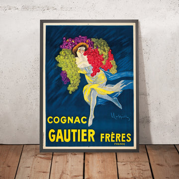 A framed image of Cognac Gautier Frères Vintage Cognac Poster by Leonetto Cappiello, 1907