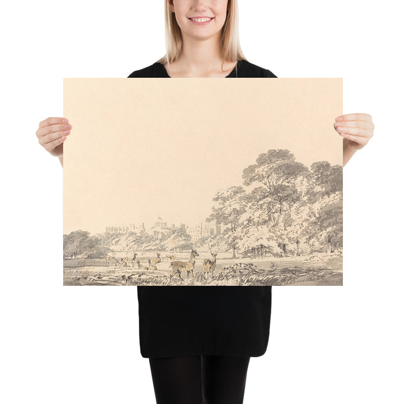 Windsor Castle and Park with Deer by Turner, 1800