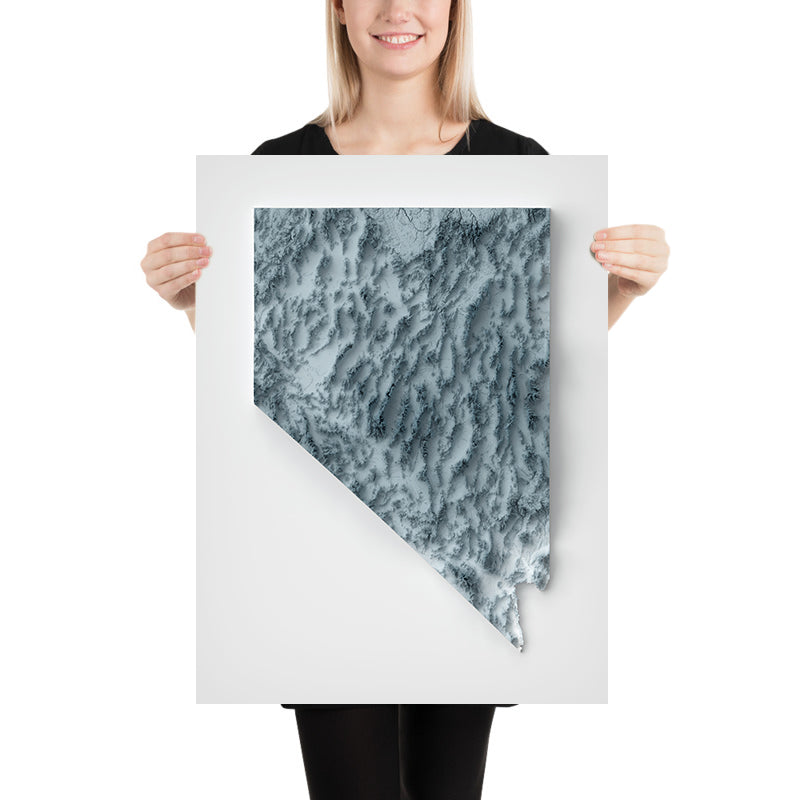 Nevada Topographic 3D Relief Map