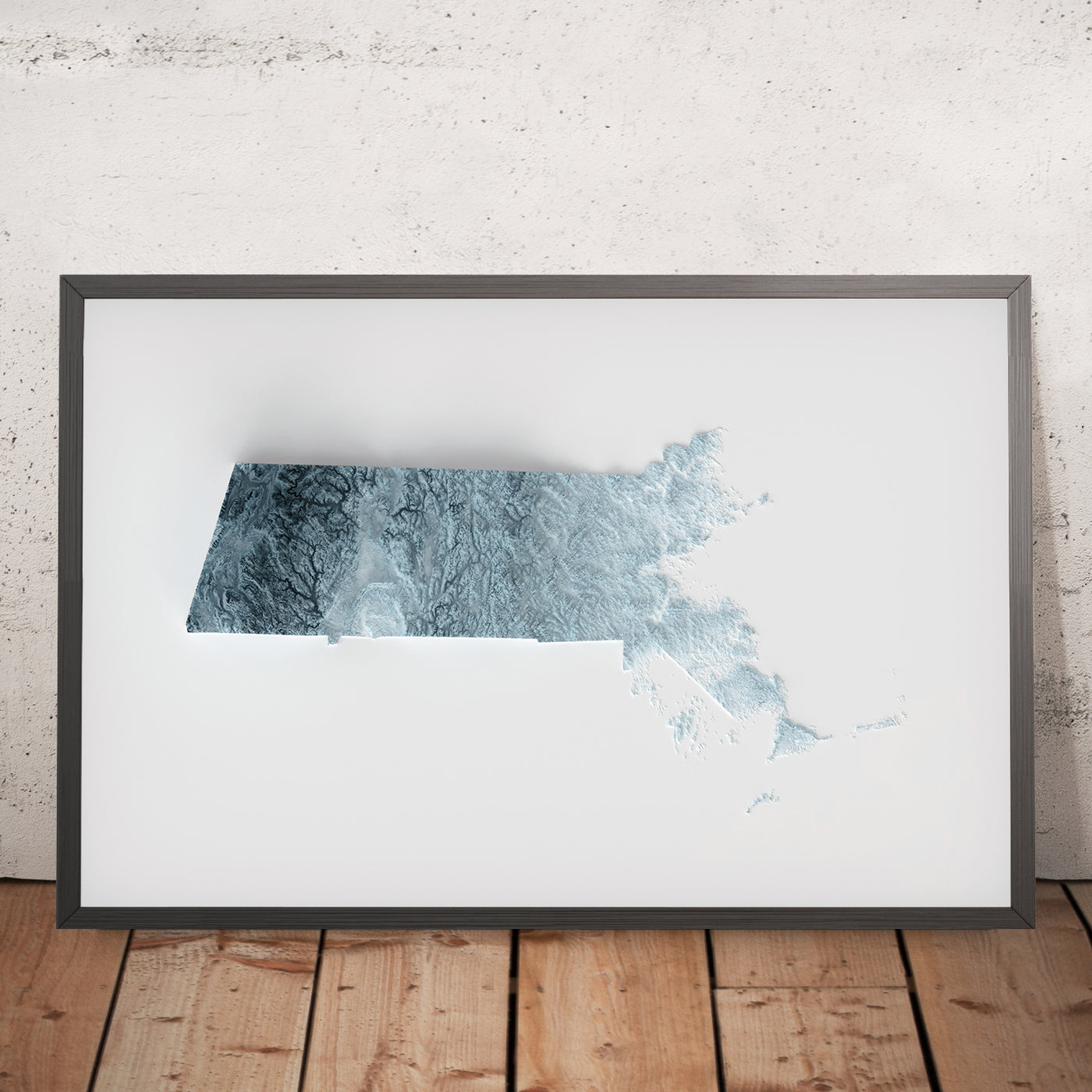 Massachusetts Topographische 3D-Reliefkarte 