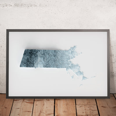 Massachusetts Topographische 3D-Reliefkarte 