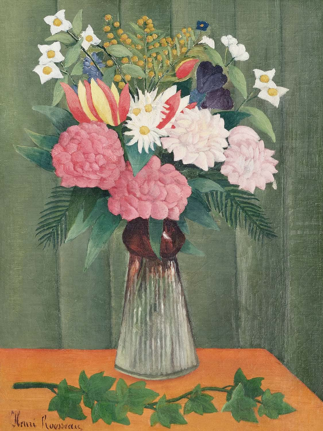 Flores en un jarrón de Henri Rousseau, 1910