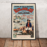 Brittany Travel Poster: Chemin de fer d’Orléans – Billets de Bains de Mer by Imp. F. Champenois, 1891