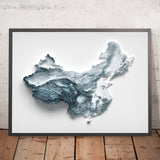 Mapa topográfico en relieve 3D de China 