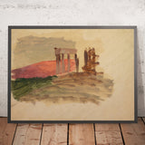 Rapid sketch of the Temple at Corinth by Frederic Edwin Church, 1869