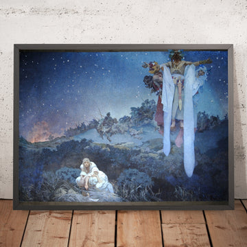 A framed image of The Slavs in Their Original Homeland by Alphonse Mucha, 1912