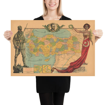 Early ‘'Ana Vatan' Map of Atatürk’s Republican Turkey, 1927