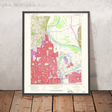 Old Map of Omaha, Nebraska by USGS, 1956 – Council Bluffs, Carter Lake & Missouri River