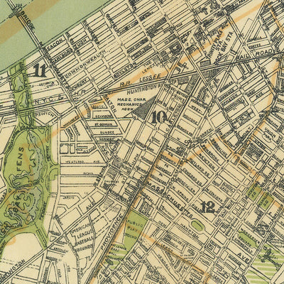 Large Old Street Map of Boston by Walker, 1905: Boston Common, Harvard, Charles River, Back Bay