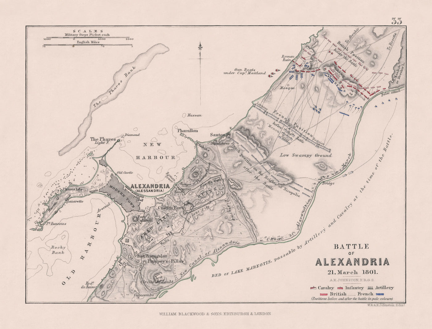 Bataille d'Alexandrie par AK Johnston, 1801