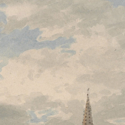 North East View of Grantham Church, Lincolnshire by Turner, 1797