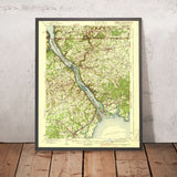 Old Map of Havre de Grace, Maryland by USGS, 1942 – Chesapeake Bay & Susquehanna River