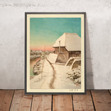 Sonnenuntergang Abendhimmel nach Schnee in Morigasaki von Hasui Kawase 1935 