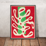 Algas blancas sobre fondo rojo y verde (White Seaweed on a Red and Green Background) de Henri Matisse, 1947 