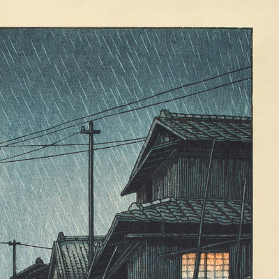 Night Rain at Kawarago by Hasui Kawase 1935