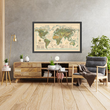 Fantasy-Stil Nachkriegsdeutsche Weltkarte von Wommelsdorff, 1950 