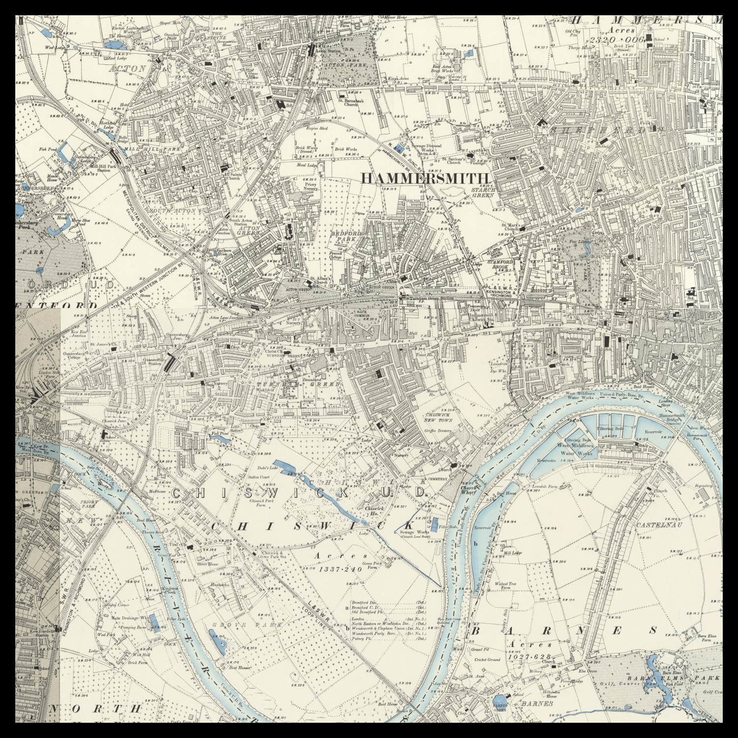 Personalised Old Map of Chiswick – The Unique Maps Co.