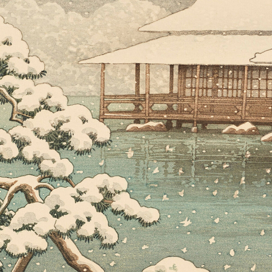 Neve al Parco Kiyosumi di Hasui Kawase 1935 