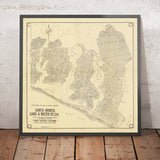 Ancienne carte de la rue des Pacific Palisades et Huntington Palisades, 1925 