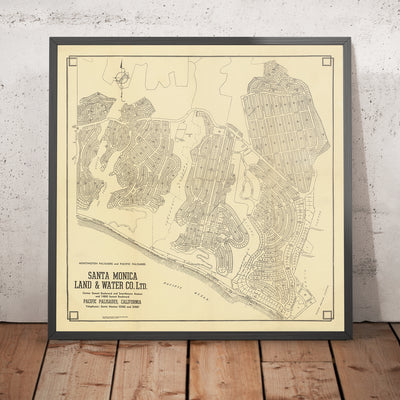 Old Street Map of the Pacific Palisades & Huntington Palisades, 1925