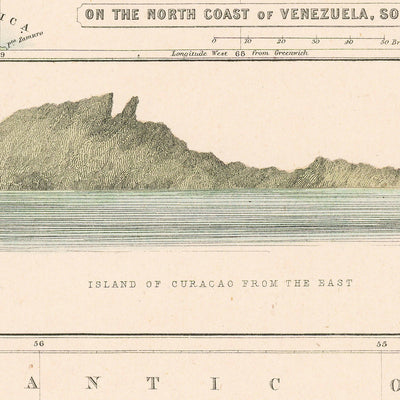 Old Map of Curaçao, Suriname & Leeward Islands by Fullarton, 1865: Colonial Dutch Possessions