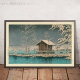 Kansagu-Schrein am Lake Tawaza im Schnee von Hasui Kawase, 1935 