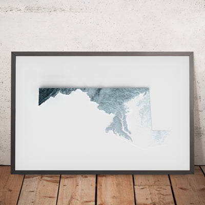 Maryland Topographic 3D Relief Map