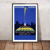 Póster de viaje de Chicago: Buckingham Fountain de John Buczak, 1939 