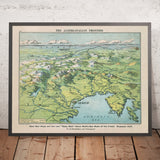 Ancienne carte militaire de la frontière austro-italienne de la Première Guerre mondiale, 1916 : front de l’Isonzo, Trieste, Venise, col du Brenner, Dolomites 