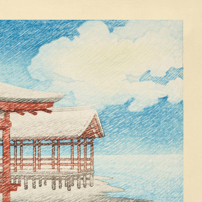 A Fine Winter's Sky & Snow in Miyajima by Hasui Kawase, 1935