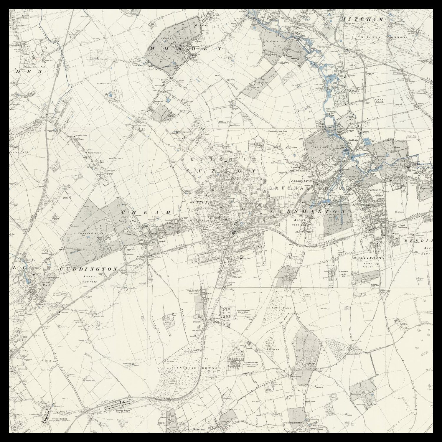 Personalised Old Map of Sutton – The Unique Maps Co.