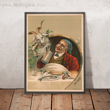 A framed image of Ah, There Vintage Drinks Advertising Poster, 1887