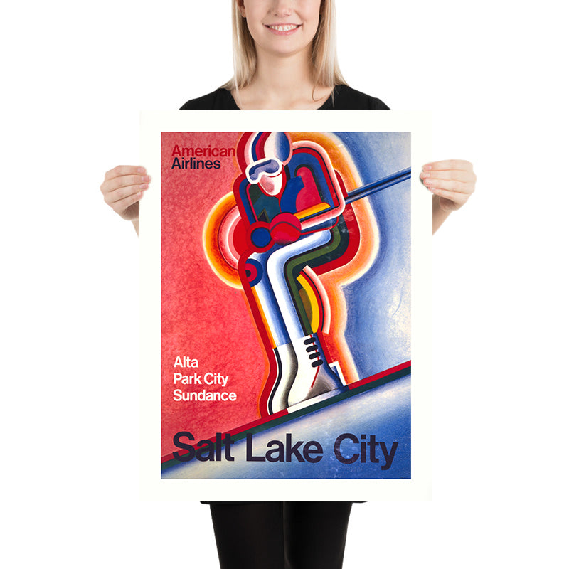 Salt Lake City Travel Poster: Alta Park City Sundance by American Airlines, 1969