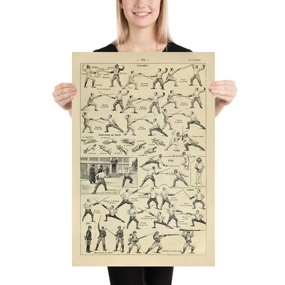 Vintage Fencing (Épée) Poster by Adolphe Millot, 1890