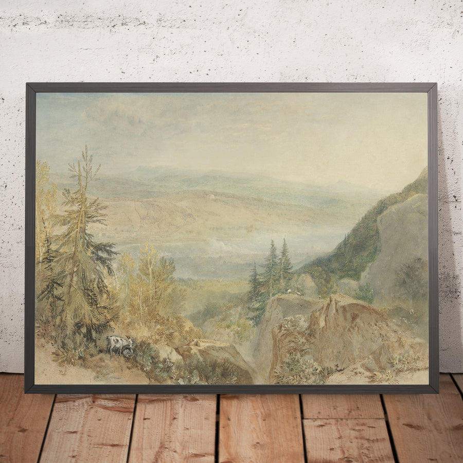 A framed image of View of Farnley Hall in Yorkshire by Turner, 1808