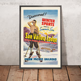 Affiche de voyage Sun Valley, Idaho : sports d’hiver sous un soleil d’été 