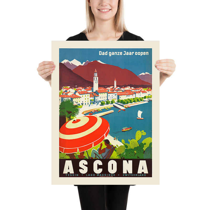 Ascona Travel Poster: Dad ganze Jaar oopen