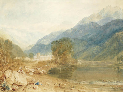 A View From The Castle Of St. Michael, Bonneville, Savoy, From The Banks Of The Arve River by Turner, 1800