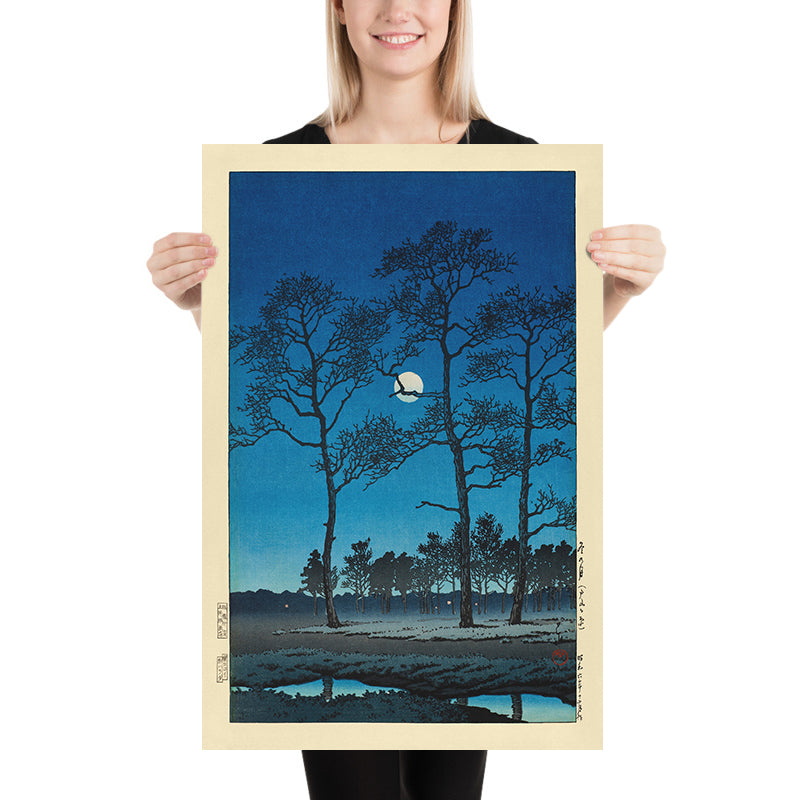 Wintermond über der Toyama-Ebene von Hasui Kawase 1935 